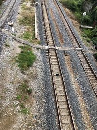 High angle view of railroad track