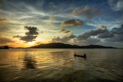 Scenic view of sea during sunset