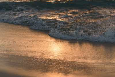 Waves rushing towards shore