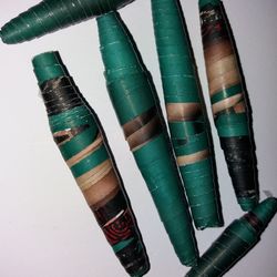 High angle view of multi colored pencils on table