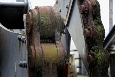 Close-up of rusty machine part