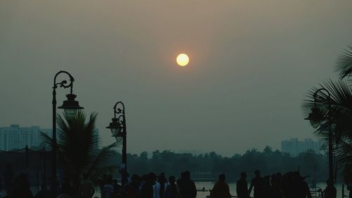 Silhouette of people at night