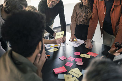 Group of business people during meeting in office