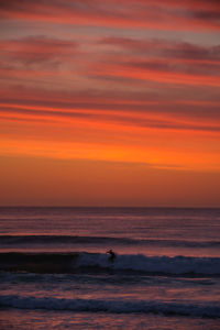 Scenic view of sea at sunset