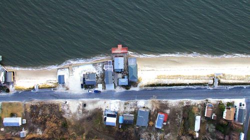 High angle view of sea