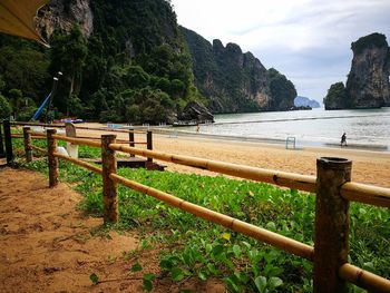 Scenic view of beach against sky