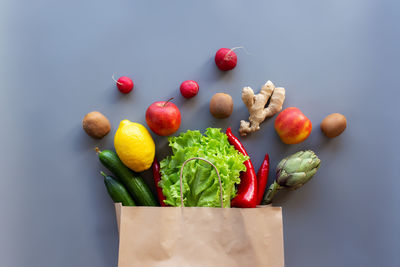Close-up of fruits against white background