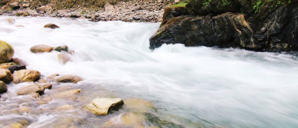 Scenic view of waterfall