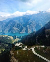 Scenic view of mountains against sky