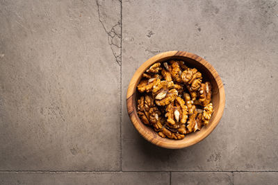 Directly above shot of food in bowl on table