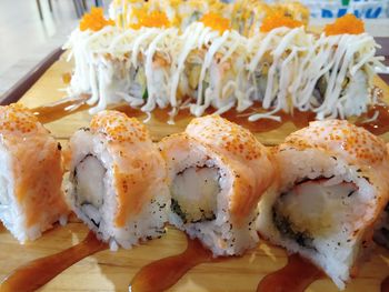 Close-up of sushi