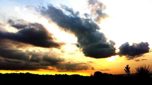 Silhouette of trees against sky during sunset