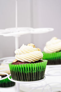 Close-up of cupcakes on table