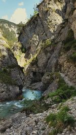 Scenic view of rock formation in water