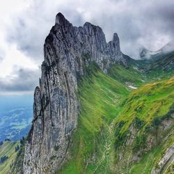 Scenic view of rocky mountains against sky