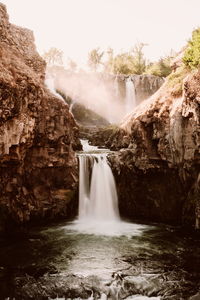 Scenic view of waterfall