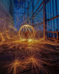 Light trails in city at night