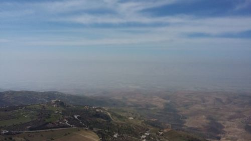 High angle view of landscape against sky