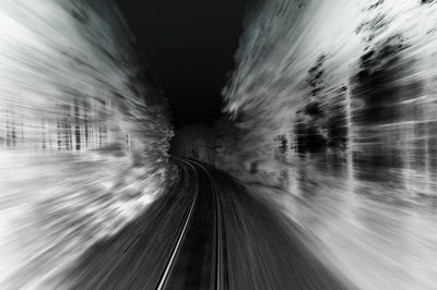 Railroad track at night