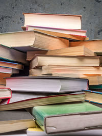 Close-up of books on table