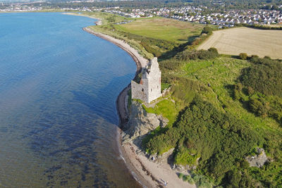 High angle view of beach