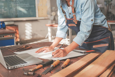 People working on table