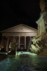 View of illuminated building at night