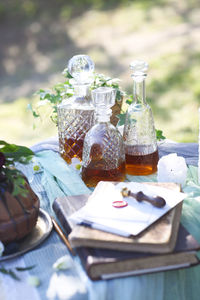 Close-up of drink in glass on table