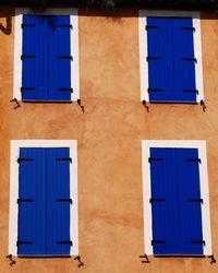 Full frame shot of blue windows