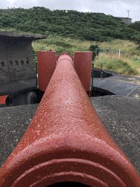 Close-up of water drops on road