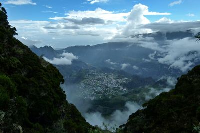 Scenic view of mountains against sky