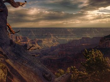 Scenic view of mountains and valley at grand canyon