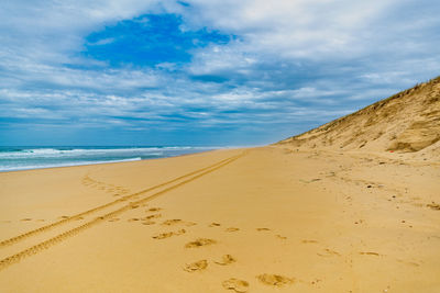 Scenic view of beach against sky