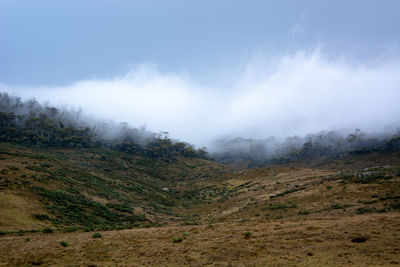 Scenic view of mountains against sky