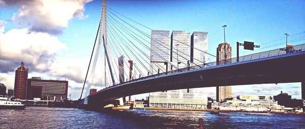 Low angle view of brooklyn bridge