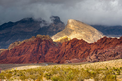 Scenic view of rock formation against sky