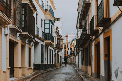 Narrow street amidst buildings in town