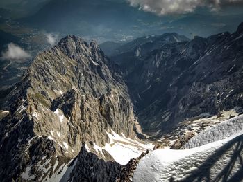 Scenic view of snowcapped mountains