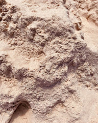 High angle view of footprints on sand