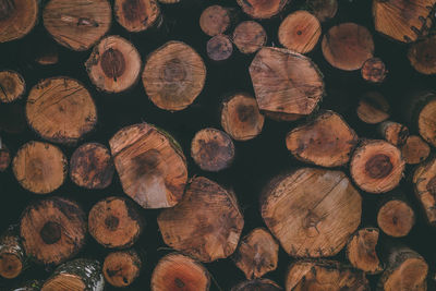 Full frame shot of logs