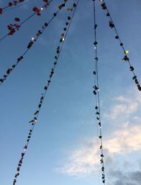 Low angle view of light bulbs outdoors