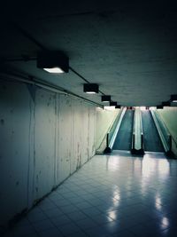 Empty walkway at night