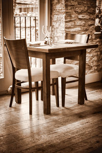 Chairs and table at home