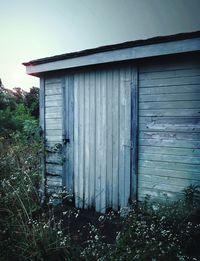 Closed door of house