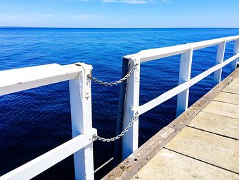 Pier on sea against sky