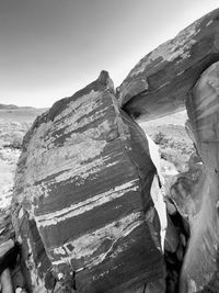 Rock formations on sunny day