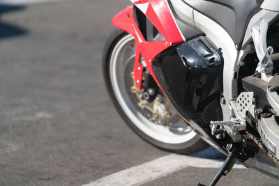 Close-up of motorcycle