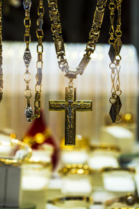 Close-up of religious symbols