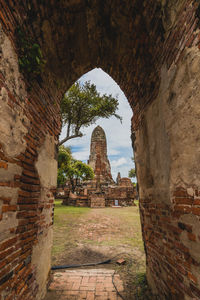 View of temple seen through arch