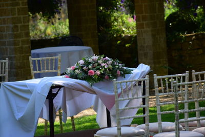 Close-up of flower pot on table